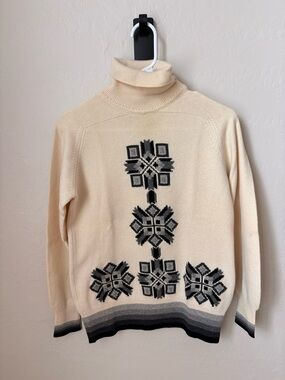VTG 1950’s Ballantyne for Fortnum & Mason Pure 100% Cashmere Intarsia Sweater